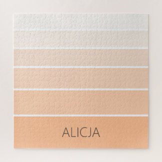 Colour Blocks Peach Fuzz | Elegant Name Jigsaw Puzzle