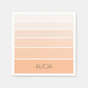 Colour Blocks Peach Fuzz   Elegant Name Napkin