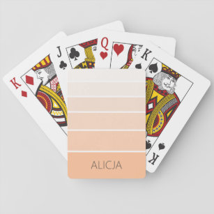 Colour Blocks Peach Fuzz   Elegant Name Playing Cards