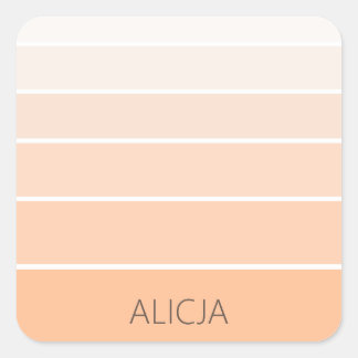 Colour Blocks Peach Fuzz | Elegant Name Square Sticker