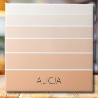 Colour Blocks Peach Fuzz | Elegant Name Tile