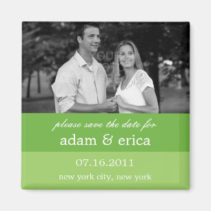 Colour Blocks Save The Date Magnet (Lime Green)