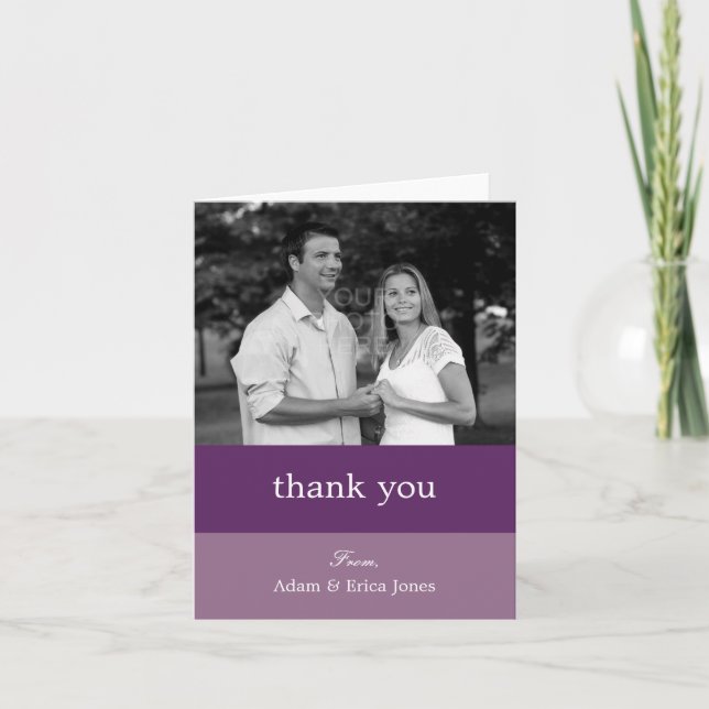 Colour Blocks Thank You Cards (Purple) (Front)