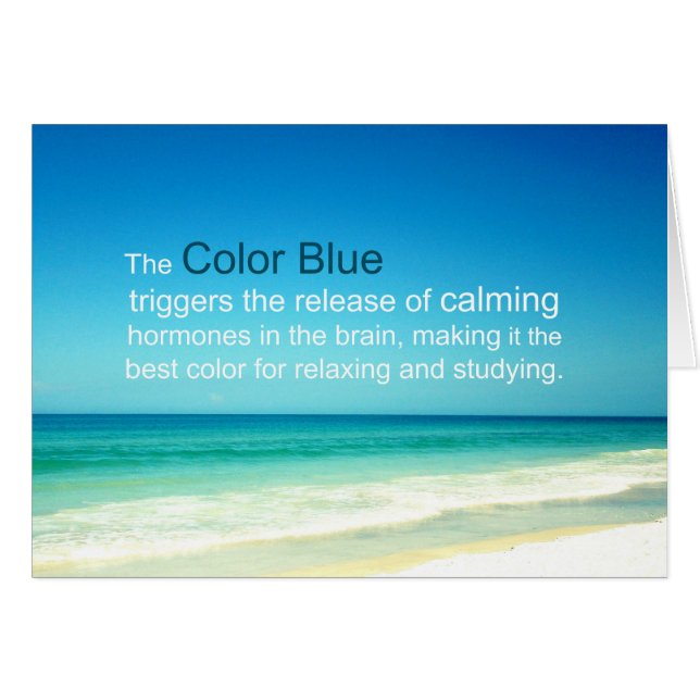 Colour Blue Beach Photo Card (Front Horizontal)