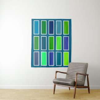 Colour Bricks (blue/green) Tapestry