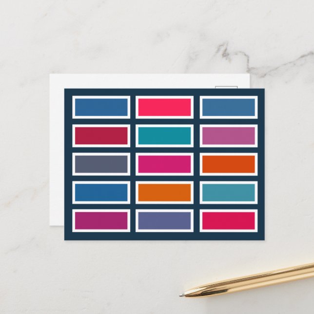 Colour Bricks (bold) Postcard (Front/Back In Situ)