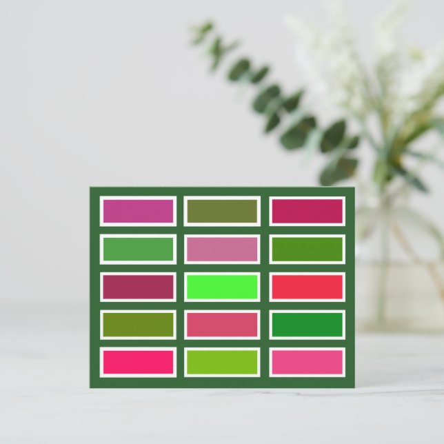 Colour Bricks (pink/green) Postcard (Standing Front)