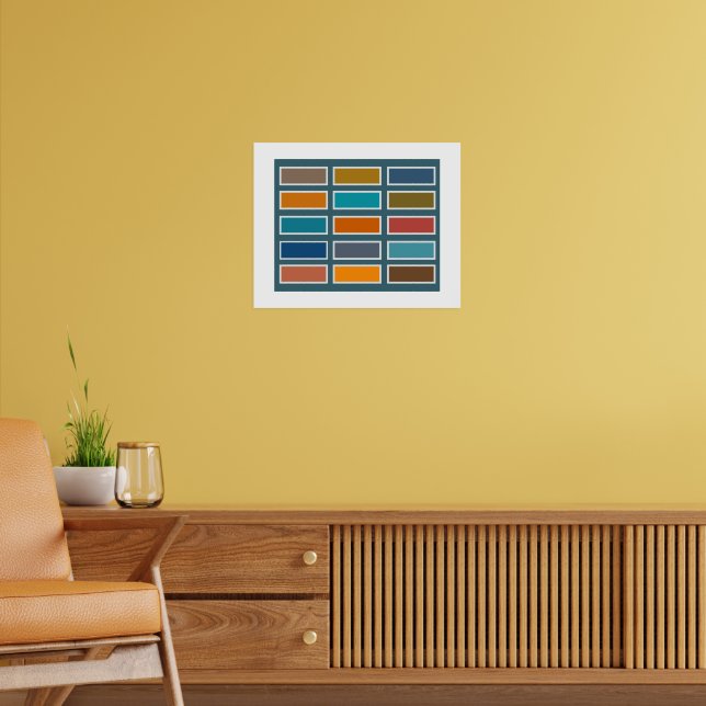 Colour Bricks (retro) Poster (Living Room 2)