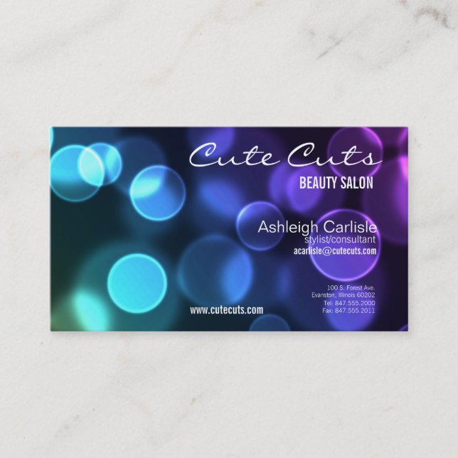 colour bubbles business card (Front)