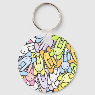 colour bunnies key ring