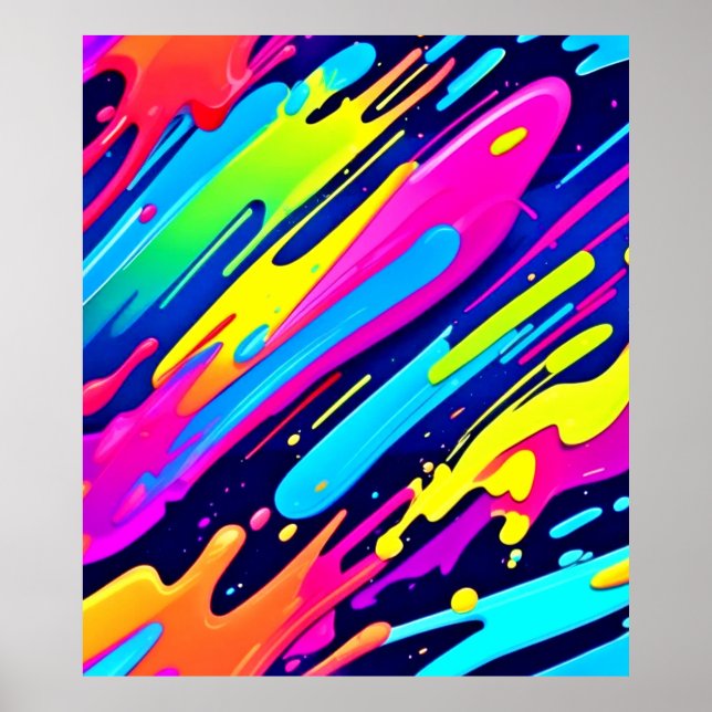 Colour Burst: Abstract Flow Poster (Front)