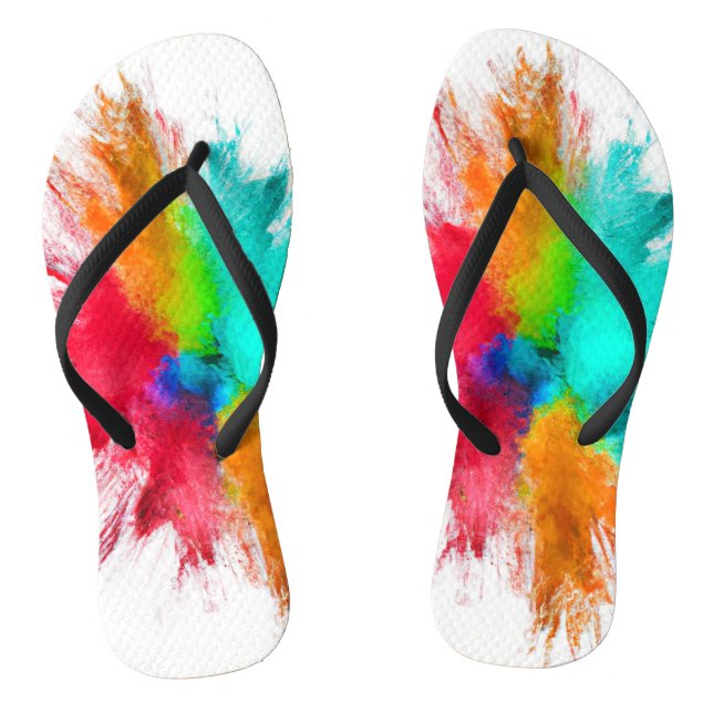 Colour Burst Centerpiece Art Jandals (Footbed)