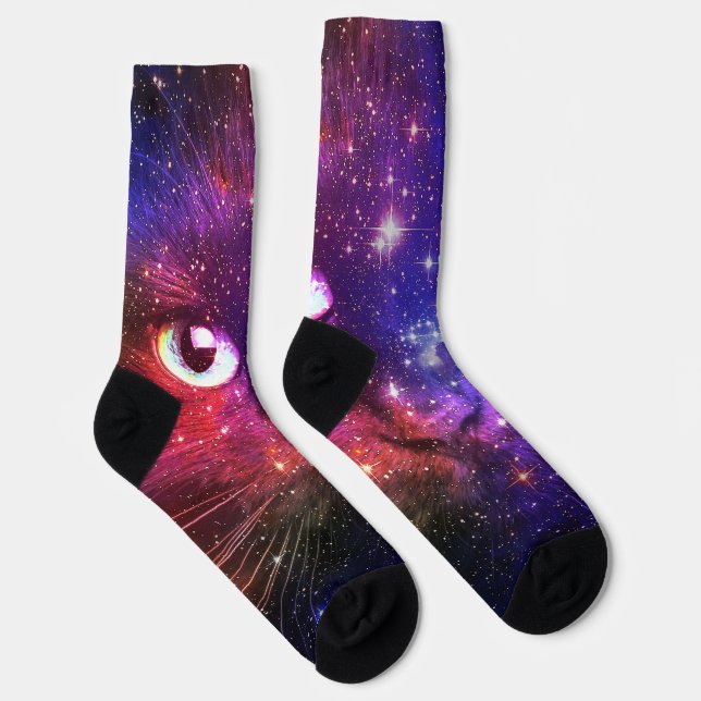 Colour Burst Galaxy Cat  Socks (Right)