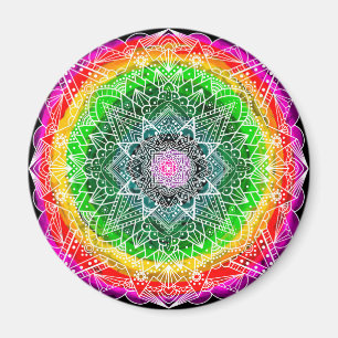 Colour burst Rainbow Prism Mandala     Magnet
