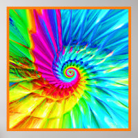 Colour Burst Spiral Pattern Art