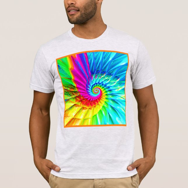 Colour Burst Spiral Pattern Art T-Shirt (Front)