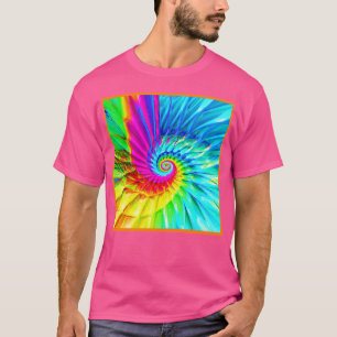 Colour Burst Spiral Pattern Art T-Shirt