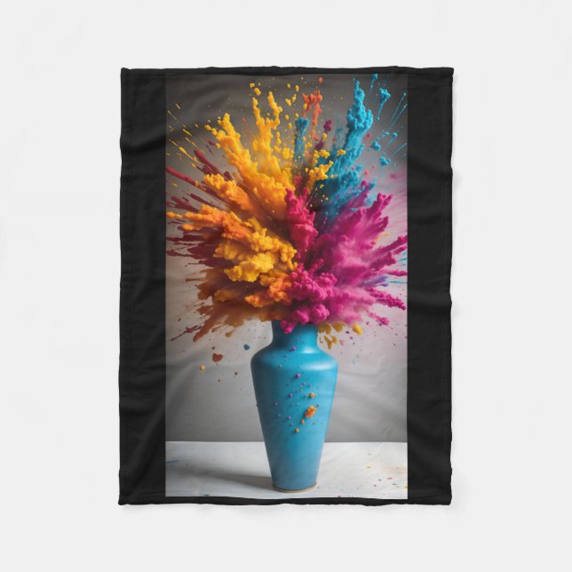 Colour Burst Sticker  Fleece Blanket (Front)