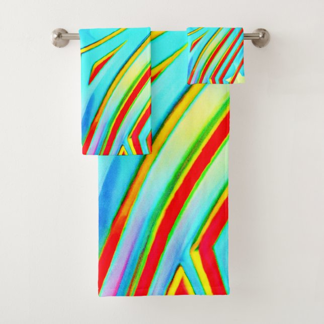 Colour Bursting Pattern Bath Towel Set (Insitu)