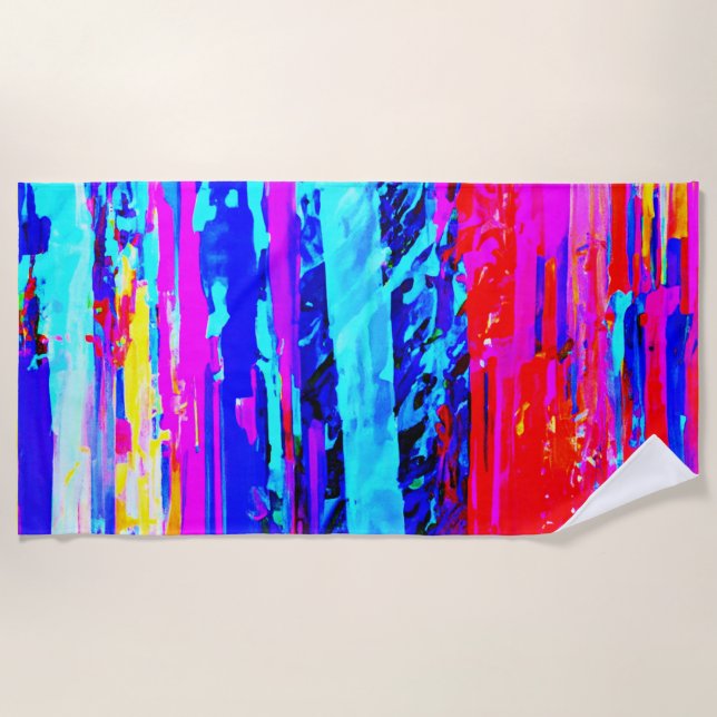Colour Bursting Pattern Beach Towel (Front)
