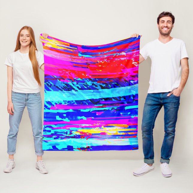 Colour Bursting Pattern Fleece Blanket (In Situ)