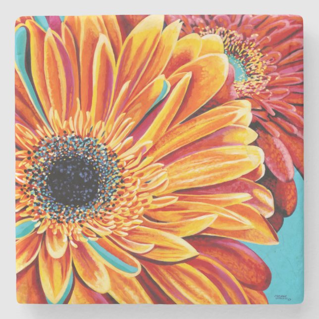 Colour Bursts II Stone Coaster (Front)