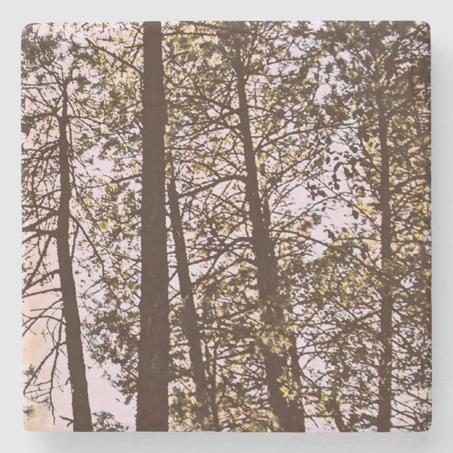 Colour by the trees stone coaster (Front)