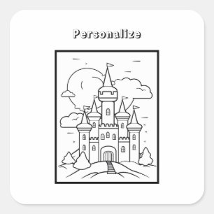 Colour Castle Personalise   Square Sticker