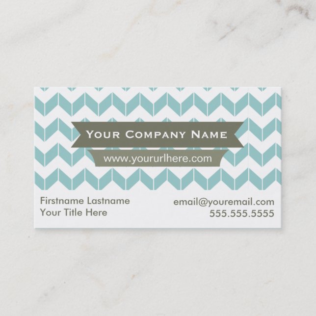 Colour Changeable Modern Chevron Business Cards (Front)