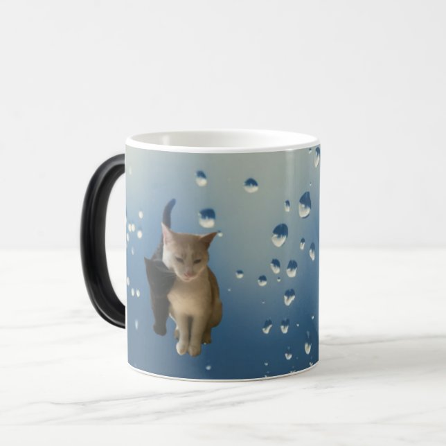 Colour changing mug with cat image (Front Left)