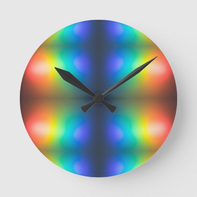 Colour Chaos abstract. Round Clock (Front)