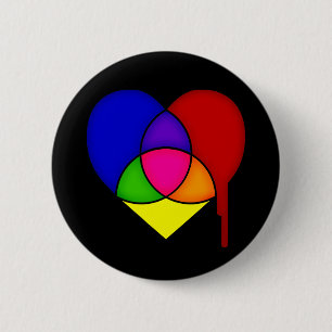 colour chart heart 6 cm round badge