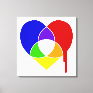 colour chart heart canvas print