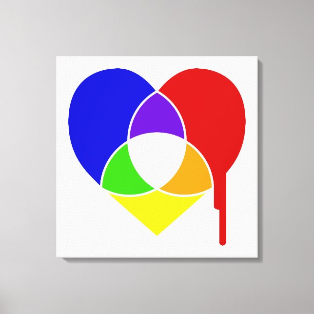 colour chart heart canvas print (Front)
