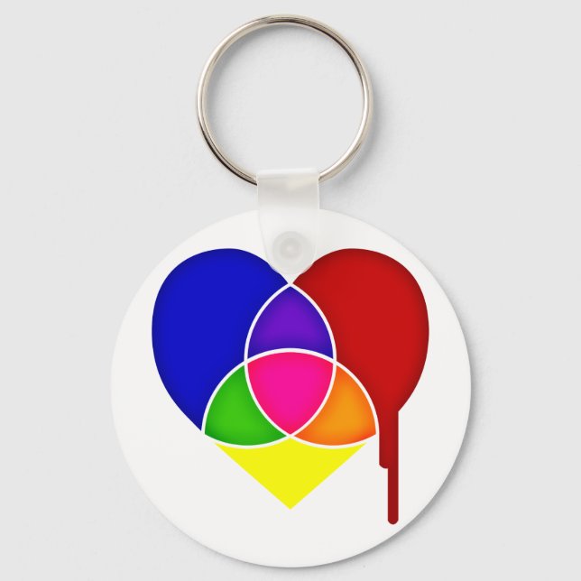 colour chart heart key ring (Front)