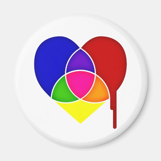 colour chart heart magnet (Front)