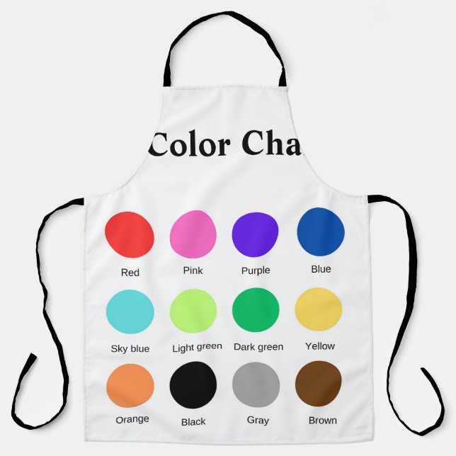 Colour chart school teacher kids chart editable  apron (Front)