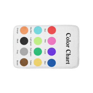 Colour chart school teacher kids chart editable bath mat