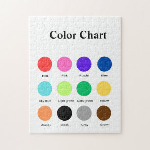 Colour chart school teacher kids chart editable jigsaw puzzle