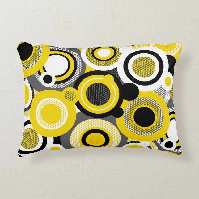 Colour circles, abstract geometric seamless textur decorative cushion (Front)