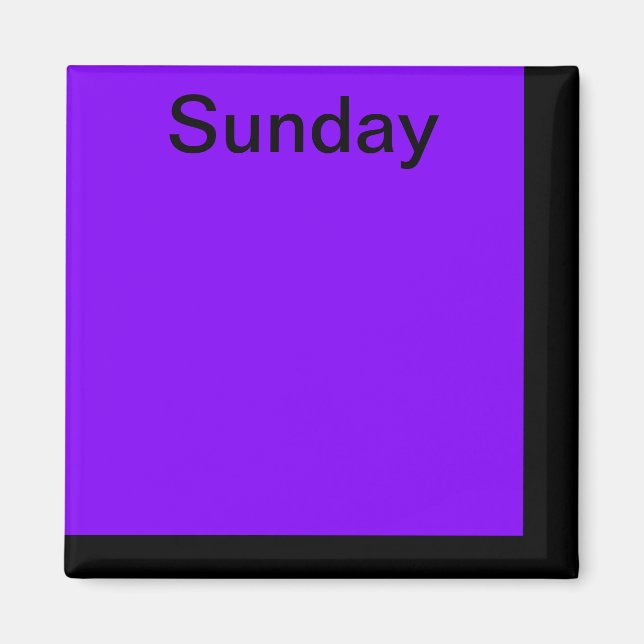 Colour Code Day of Week Magnet Calendar Visual Too (Front)