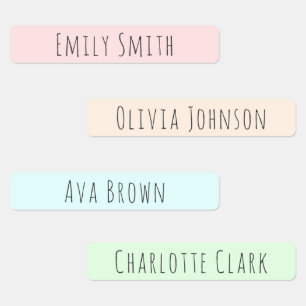 Colour Coded Aesthetic Kids Waterproof Name Labels