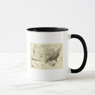 colour coded population by counties mug