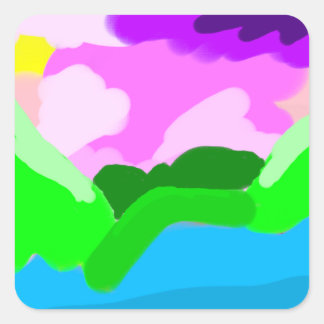Colour Coded Scenery Square Sticker
