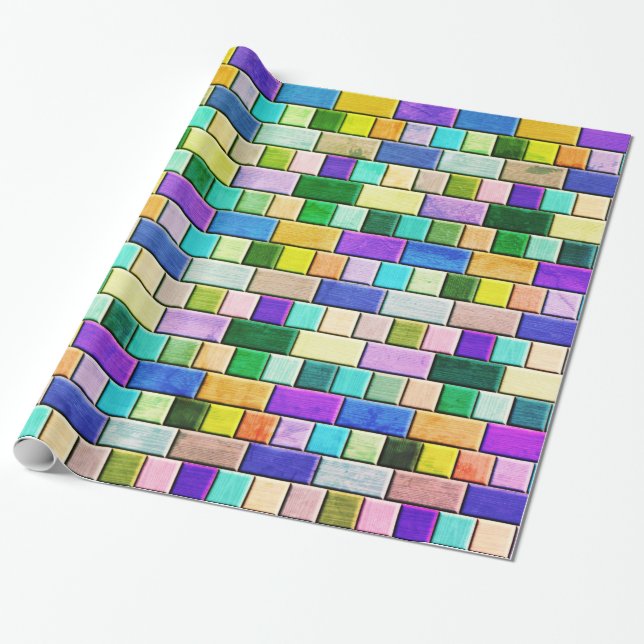 Colour Combo Tiles Wrapping Paper (Unrolled)