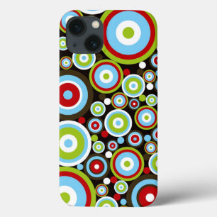 Colour Concentric Retro Circles Mod Pattern Case
