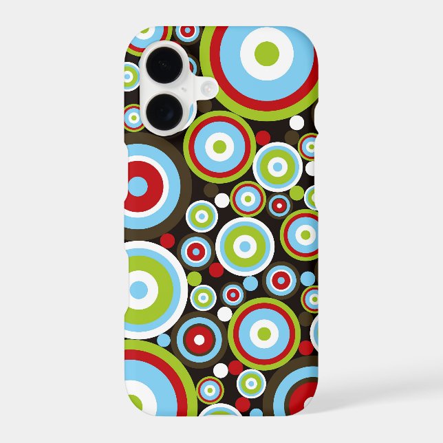 Colour Concentric Retro Circles Mod Pattern Case (Back)