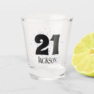 Colour Confetti Monogram Shot Glass Gift