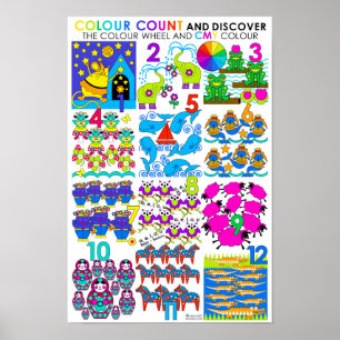 Colour Count and Discover CMY Large Poster UK