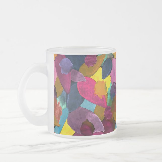 Colour crash 3 frosted glass coffee mug (Left)